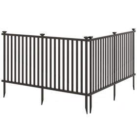 2 Piece 80 x 51 Inch Vinyl Picket Fence for Garden