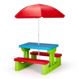 Kids Picnic Table w/ Removable Umbrella