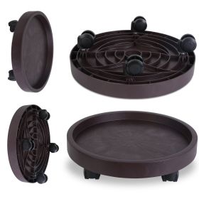 4Pcs Plant Caddy With Wheels Up To 187LBS Load Capacity Rolling Plant Stand With 4Pcs 360 Degree Swirling Wheels For Indoor Outdoor 12.8in 14in S (Option: 14in)