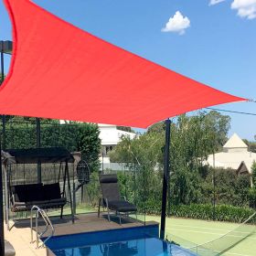 7'X13' Scarlet And Light Grey HDPE Sunshade Sail, 160 Grams (Option: 7X13ft-Scarlet)