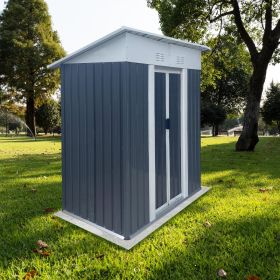 .5FTx3FT Pent Roof Grey Outdoor Tool Bike Storage Garden Shed Tool House (Option: Grey)