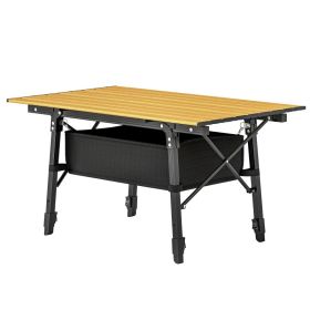 t3ft Aluminum Small Folding Table, Portable Camping Table With Storage Bag, Carry Bag For Outdoor Picnic BBQ, Brown (Option: Brown)