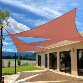 12'X12'X12' Dark Grey,Rust Red,Light Grey,Dark Green,Sand HDPE Sunshade Sail, 160 Grams (Option: 12X12X12ft-Rust Red)
