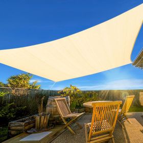 16'X16'Dark Grey,Sand,Light Grey,Cream HDPE Sunshade Sail, 160 Grams (Option: 16X16ft-Cream)