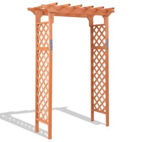 7 Feet Garden Wooden High Arbor Arch Plant Pergola (Color: As shown in the picture)