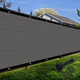 Artpuch Privacy Fence Screen Dark Grey Customized Outdoor Mesh Panels for Backyard, Balcony,Patio,Construction Site with Zip Ties (Color: Dark Grey, size: 6x23 ft)